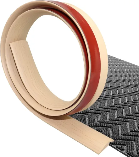 Miniatura 20 de Tira de transición de suelo autoadhesiva para alfombras y pisos, tira de borde de PVC para transición de umbral adecuada para umbral de altura Negro