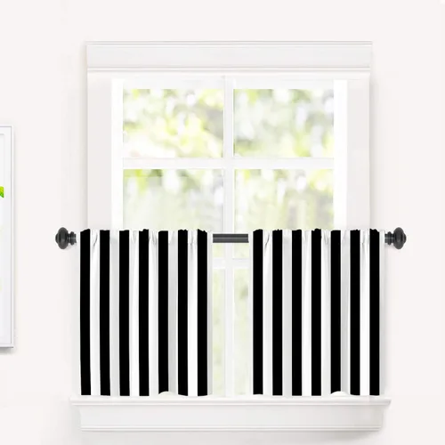 Miniatura 45 de Cortinas opacas de poliéster multicapa para cafetería, con diseño de diamantes, 2 unidades, 26 x 24 pulgadas