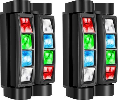 Miniatura 10 de BETOPPER Luz de escenario, luz de DJ de cabeza móvil para fiestas, luz LED de araña RGBW de 8 x 3 W, activada por sonido y control DMX-512
