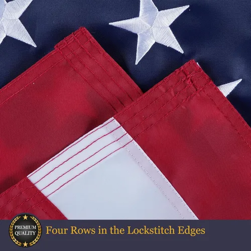 Miniatura 4 de Homissor Bandera estadounidense de 4 x 6 pulgadas, estrellas bordadas para exteriores, resistentes en Estados Unidos, de larga duración, hechas