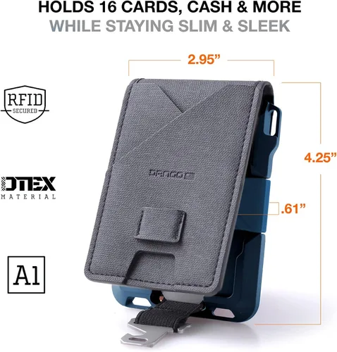 Miniatura 4 de Dango - Cartera M1 Maverick de aluminio mecanizado CNC, bloqueo RFID, fabricada en Estados Unidos