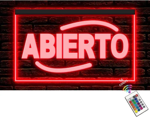 110092 Abierto Español Open España para bar, pub, cafetería, restaurante, tienda, exhibición, luz LED, letrero de neón (12 x 8 pulgadas, 16 colores