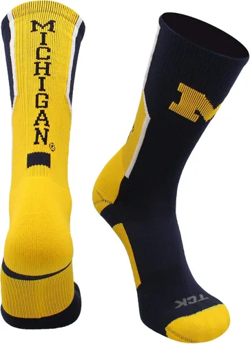 Miniatura 24 de TCK NCAA Perimeter Crew Socks, calcetines deportivos de equipo de rendimiento atlético para hombres y mujeres, absorben la humedad, con licencia