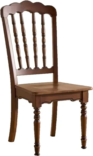 Miniatura 24 de Wooden Dining Chairs Set of 4 Upholstered Kitchen Chair with Slatted Backrest, Classic Armless Dining Chair for Restaurants/Kitchens(Leather Cushion