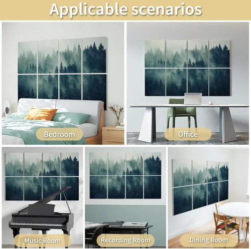 Miniatura 2 de Art3d Paneles de pared insonorizados de 48 x 32 pulgadas, paquete de 8 paneles acústicos de pared decorativos absorbentes de sonido para sala