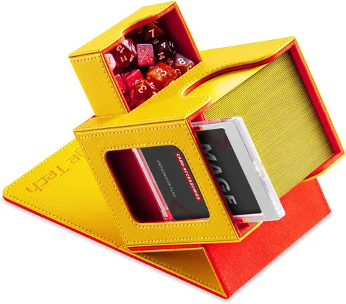 Miniatura 16 de Mage Tech Caja de cartas para MTG Commander, diseño patentado, pantalla Commander, se adapta a 100 tarjetas de doble manga, ladrillo de tarjetas