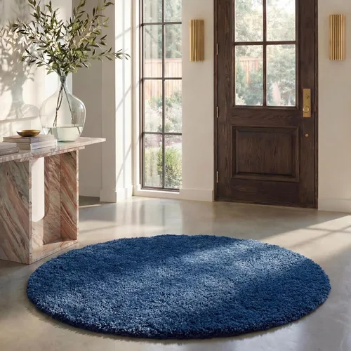 Miniatura 12 de SAFAVIEH - Alfombra de la colección Milan Shag, 5 pies 1 pulgada cuadrada, color beige oscuro, diseño liso, no desprende pelusa y fácil de limpiar