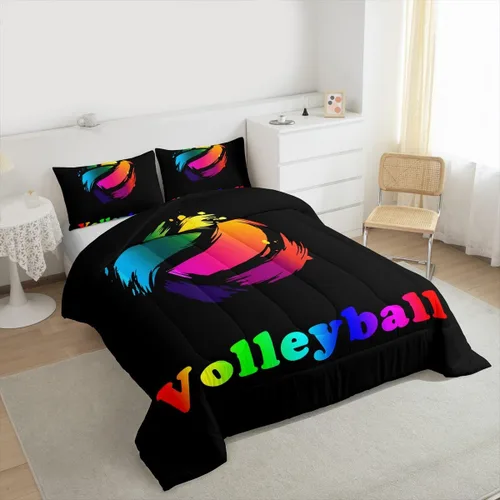 Miniatura 83 de Feelyou Juego de edredón de baloncesto para niñas y niños, juego de ropa de cama con juegos de pelota, decoración de habitación, regalo para amantes