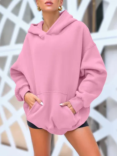Miniatura 17 de AUTOMET Sudaderas de gran tamaño con capucha de forro polar para mujer, camisas de manga larga, sudaderas con bolsillo para otoño 2025