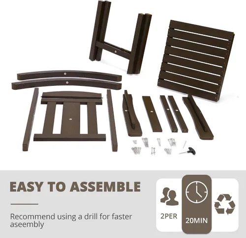 Miniatura 8 de LUE BONA - Juego de sillas mecedoras para exteriores de 2 piezas, sillas de polipropileno resistentes al clima, capacidad de 350 libras, silla