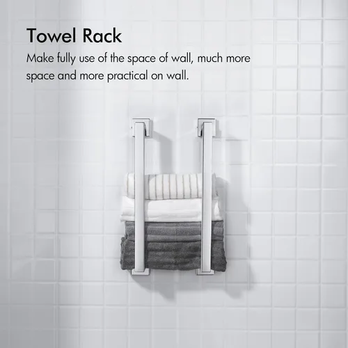 Miniatura 3 de BANOLUX - Toallero individual de 12 pulgadas para baño, toallero para baño, montado en la pared, soporte de toalla de mano de acero inoxidable Cromo