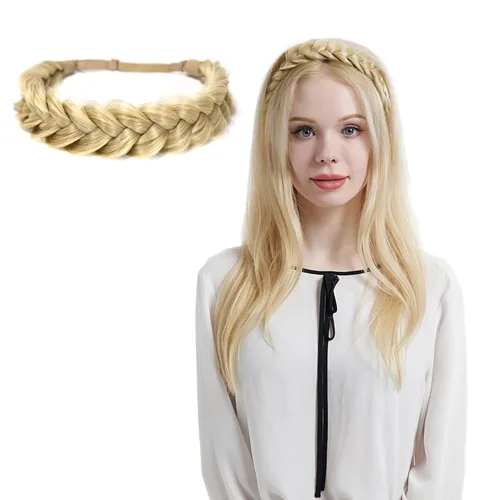 Miniatura 9 de Diadema trenzada, 2 hebras, clásica, gruesa, trenzada, ancha, elástica, de calidad, sintética, trenzada, para mujeres y niñas, estilo bohemio, 2.42