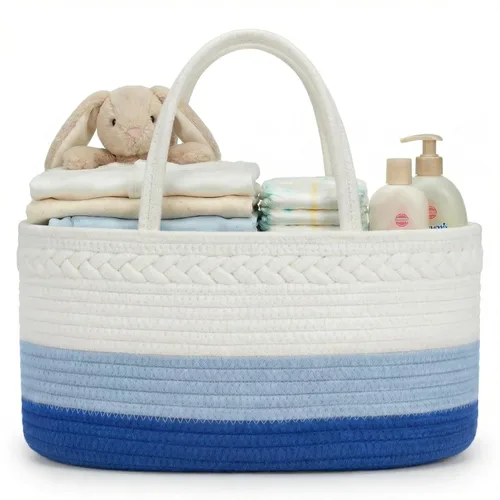 Miniatura 10 de Organizador de pañales de bebé pequeño de lujo – Cubo de almacenamiento para niños y niñas – Bolsa grande y organizador de vehículo con inserciones