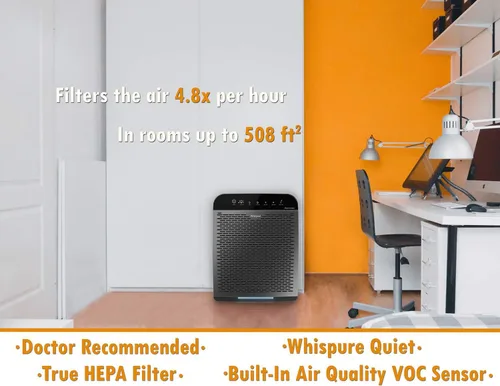 Miniatura 4 de Purificador de aire con filtro HEPA Whirlpool Whispure, WPPRO2000M, 120 volts Pavonado