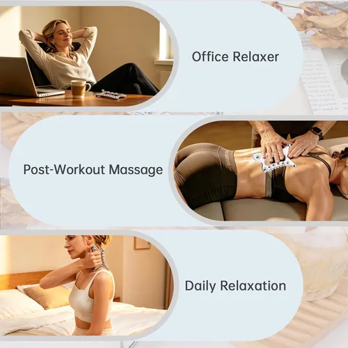 Miniatura 5 de Herramienta de raspador muscular Gua Sha de acero inoxidable, herramienta 5 en 1 para fascia, masajeador de drenaje linfático para cuidado personal