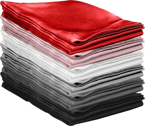 Miniatura 5 de Juego de funda de almohada de satén y máscara de ojos (negro)