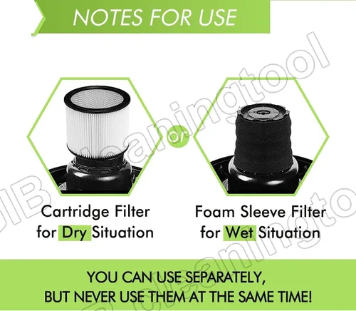 Miniatura 4 de Filtro 90304 para aspiradora en seco y húmedo Shop Vac con tapa, 3 piezas de filtro de manga de espuma 90585, 2 piezas de filtro 9010700 con banda