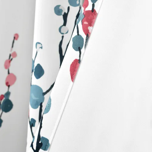 Miniatura 4 de Lush Decor Mirabelle - Par de paneles de cortinas para ventana con filtro de luz floral, 84 pulgadas de largo x 52 pulgadas de ancho, azul y coral