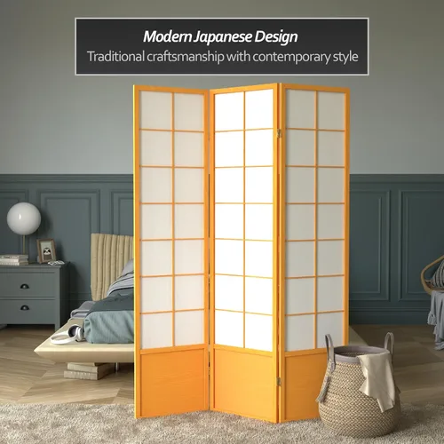 Miniatura 2 de Red Lantern Pantalla Zen Shoji de 5.9 ft de altura - Miel - 3 paneles