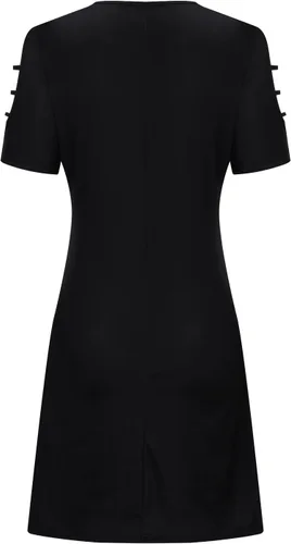 Miniatura 5 de Ruziyoog Vestidos de verano para mujer, holgados, casuales, de manga corta, con huecos, hombros descubiertos, vestido midi acampanado hasta