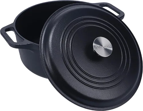 Miniatura 13 de Victoria Cocina combinada de hierro fundido de 6 cuartos de galón, horno holandés combinado y sartén, fabricado en Colombia, juego de 2 piezas