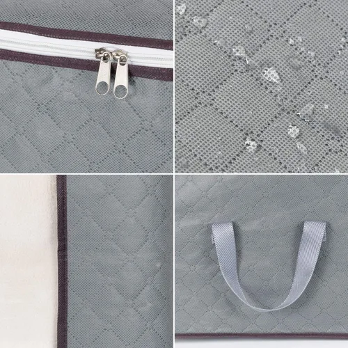 Miniatura 3 de combocube 3 bolsas de almacenamiento con cremallera para clóset King, almohada, edredón, ropa de cama, ropa, organizadores de mantas con ventana 3