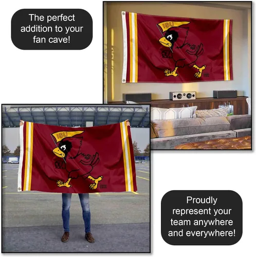 Miniatura 5 de Bandera retro retro de los Iowa State Cyclones de 3 x 5