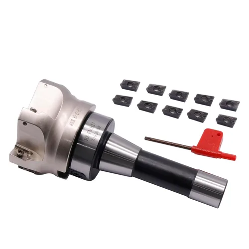 R8 FMB27 7/16-20UNF Fresa de extremo de cara de vástago y 3.15 pulgadas/3.150 in de diámetro de corte 6 flautas 400R-80-27-6T CNC Fresa de extremo