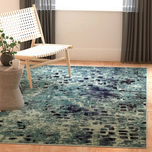 Miniatura 28 de SAFAVIEH colección Monaco MNC225E - Alfombra boho chic con diseño abstracto de acuarela, no suelta pelusa, para sala, habitación, comedor, oficina