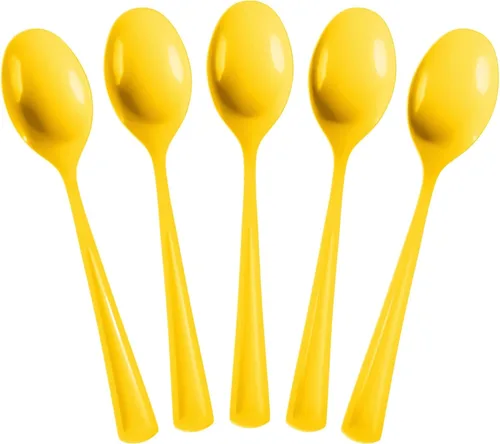 Miniatura 20 de Exquisite Cucharas de plástico moradas, 50 piezas, cucharas moradas, utensilios desechables, juego de cubiertos de plástico resistente
