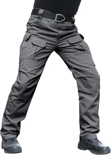 Miniatura 8 de Hiwise Pantalones tácticos elásticos para hombre, resistentes al agua, pantalones cargo Ripstop, ligeros para exteriores, pantalones de senderismo