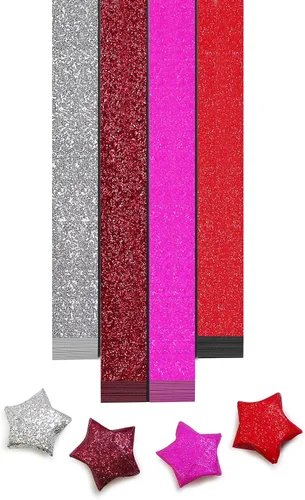 Miniatura 27 de FoDau770 Tiras de papel de estrella de color sólido, 1080 hojas de papel de estrella de origami para manualidades, regalo, proyecto de bricolaje, 10