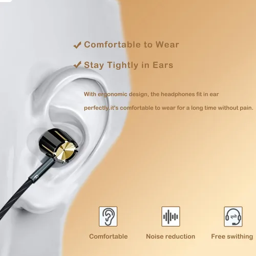Miniatura 6 de Paquete de 3 auriculares USB C con cable para iPhone 17/16/15 Pro Max Type C Earphones in Ear HiFi Stereo Earbuds Built-in Microphone & Volume