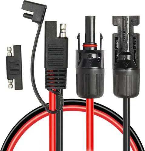 Miniatura 13 de 2 piezas de 1 pie de cable adaptador de panel solar a SAE - Cable de extensión de conector SAE 10AWG para kit de cargador de batería de panel solar