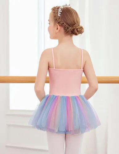 Miniatura 3 de Zaclotre Leotardo de lentejuelas para niñas pequeñas, leotardos de ballet con correa brillante, vestido tutú, traje de bailarina, disfraz de baile