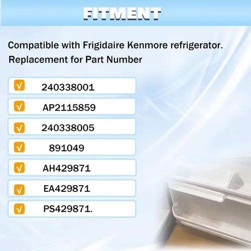 Miniatura 2 de HECASA 240338001 AP2115859 240338005 Estante de puerta de refrigerador compatible con Frigidaire Kenmore refrigerador 891049 AH429871 EA429871