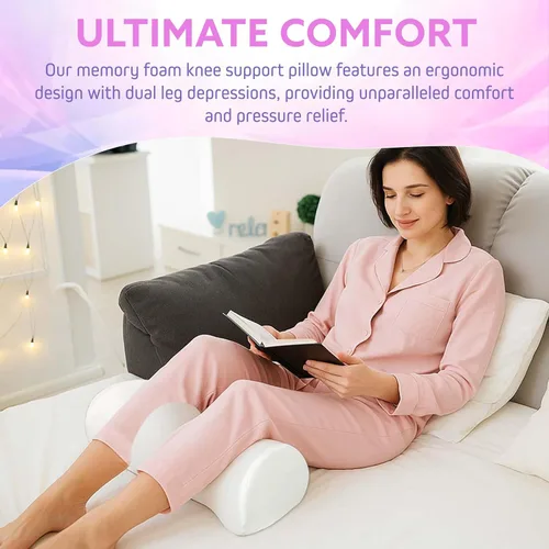 Miniatura 2 de Almohada de rodilla de espuma viscoelástica de alta calidad para quienes duermen de espalda, cuña de apoyo para piernas, almohada para aliviar