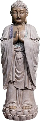 Miniatura 12 de Design Toscano Jolly Hotei Laughing Man - Estatua de jardín para interiores y exteriores, 26 pulgadas de alto, resina de piedra fundida, acabado
