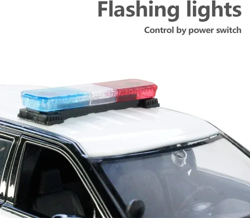 Miniatura 8 de Motormax 79536 2015 Ford Police Interceptor Utility Negro y Blanco con barra de luz intermitente, luces delanteras y traseras y 2 sonidos 1/24