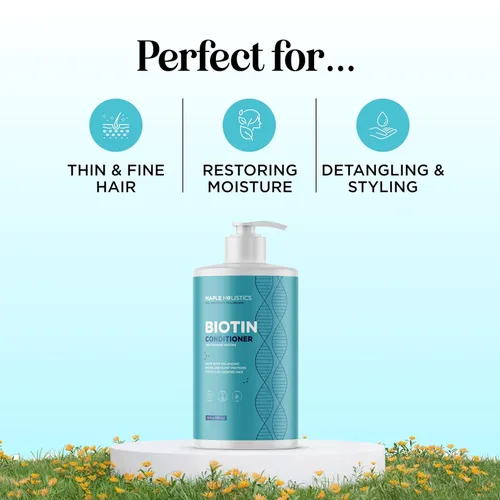 Miniatura 2 de Acondicionador de Biotina para Cabello Ralo - Acondicionador Voluminizador para Cabello Fino, Delgado y Débil - Sin Sulfatos, Parabenos y Silicona