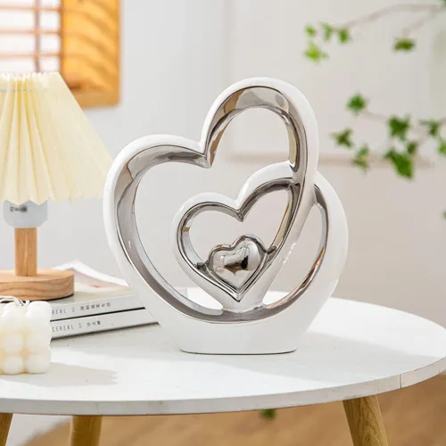 Miniatura 5 de Anding Decoración del hogar Estatua de arte moderno Escultura de porcelana Regalo de Año Nuevo Oro Decorativo Sala de estar Oficina Centro de mesa