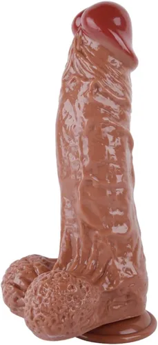 Consolador enorme de 12 pulgadas de gelatina realista con fuerte ventosa, enorme consolador grueso flexible para adultos, juguete sexual para Marrón