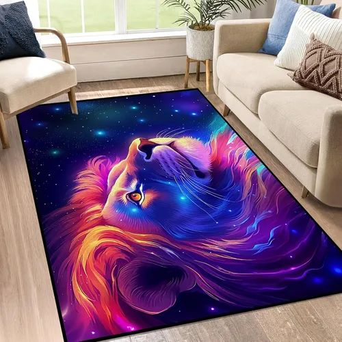 Miniatura 49 de Alfombra de Área Galaxia de 5' x 7', Dormitorio Sala de Estar para Niñas Niños Varones Alfombra Nebulosa Vórtex Tapetes Púrpura Azul Nube galaxy 1