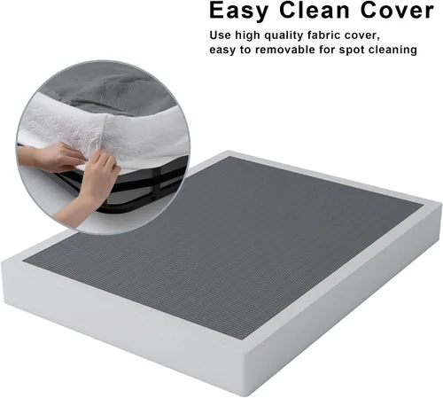 Miniatura 6 de Vehowy - Somier de 9 pulgadas para cama matrimonial, base de colchón de acero resistente/base de cama metálica/sin ruidos/antideslizante/de fácil