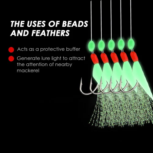 Miniatura 4 de 10 plataformas de pesca de mar preatadas con cuentas luminosas biónicos para insectos voladores, 10