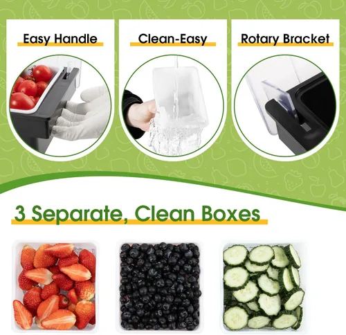 Miniatura 4 de Contenedor de Servir Condimentos Enfriado con Hielo, Organizador de Condimentos para Frutas y Verduras, Estación de Guarnición de Plástico con Tapa