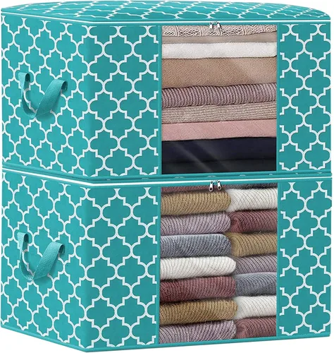 Miniatura 31 de WISELIFE Bolsas de almacenamiento, organización de ropa de manta grande y contenedores de almacenamiento para ropa de cama, edredones, organizador