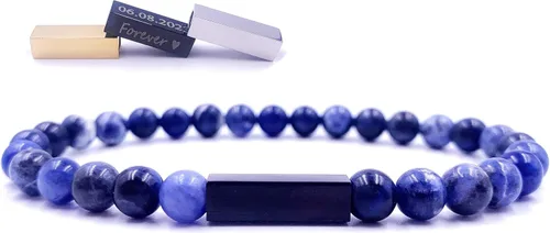 Miniatura 79 de Pulseras de cuentas personalizadas, Pulsera de piedras preciosas de 0.236 in, Pulsera grabada con láser, Pulsera de piedra natural, Pulseras unisex