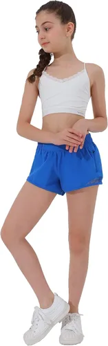 Miniatura 6 de Aurefin Pantalones cortos deportivos para niñas, pantalones cortos ligeros para correr para adolescentes, niñas, pantalones cortos deportivos