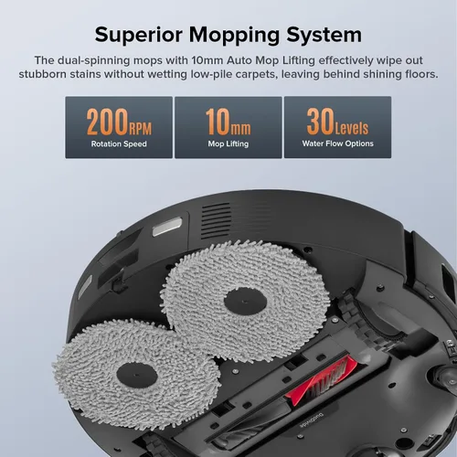 Miniatura 7 de Roborock Qrevo Edge S5A Robot Aspiradora y trapeadora, 18,500 Pa, sin enredos, cepillo principal DuoDivide, Cepillo lateral FlexiArm, lavado